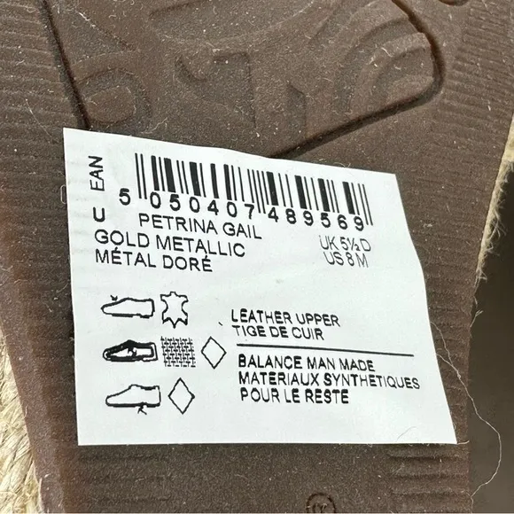 Unstructured Clarks Petrina Gail Espadrilles 8 Wedges Gold Metallic Leather New