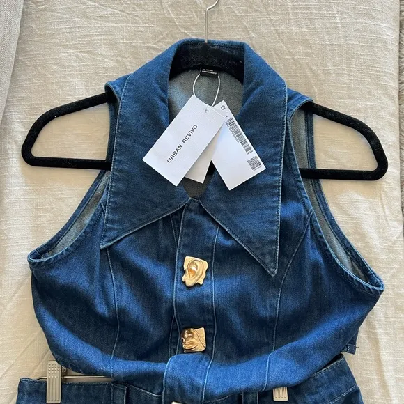 URBAN REVIVO SIZE 10/12 Women's Blue Denim Dress