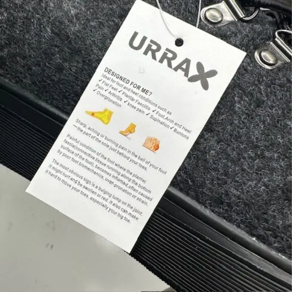URRAX Men's Orthopedic Charcoal Grey Shoes with Arch Support Men's Size 12 (NWT)
