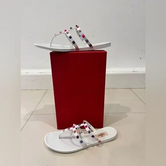 Valentino Garavani PVC Rockstud Thong Sandals