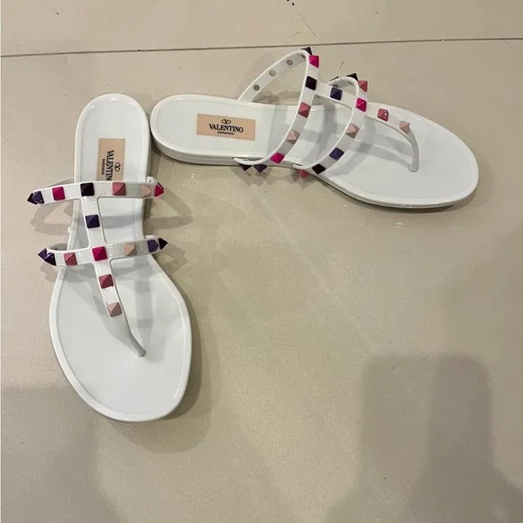 Valentino Garavani PVC Rockstud Thong Sandals