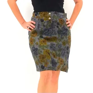 Valentino Miss V Vintage 90’s Floral Spellout Logo High Rise Pencil Skirt