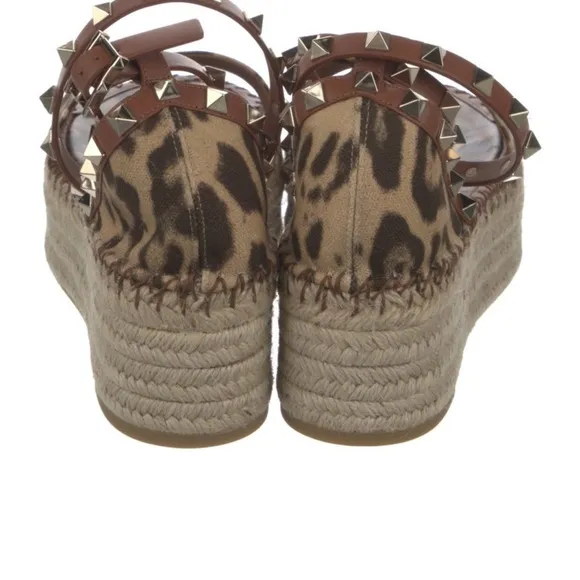 Valentino Rockstud leopard print espadrille