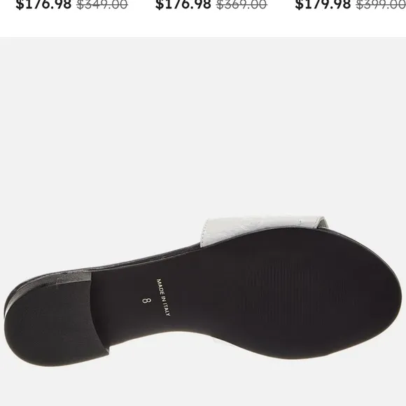 Valentino Women's White and Black Slide Sandals