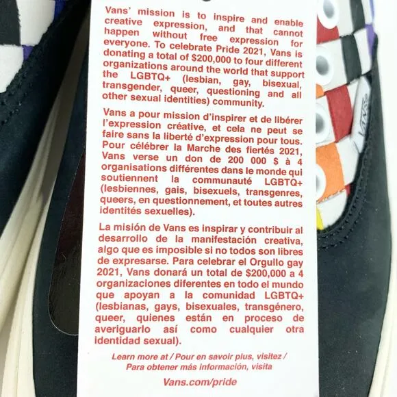 Vans Authentic VLT LX Skate Sneakers Pride Woven Rainbow Ultracush Low Top 9.5