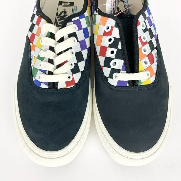 Vans Authentic VLT LX Skate Sneakers Pride Woven Rainbow Ultracush Low Top 9.5
