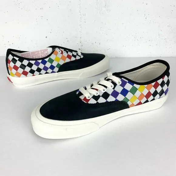 Vans Authentic VLT LX Skate Sneakers Pride Woven Rainbow Ultracush Low Top 9.5