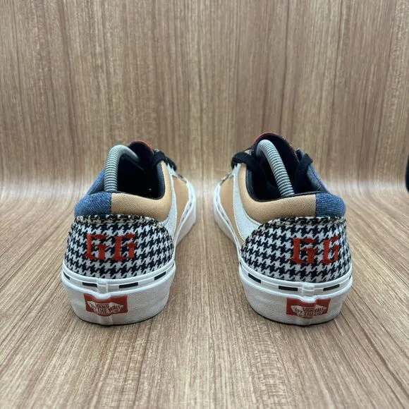 VANS Bold Ni Bender Sneakers Leopard Denim Skateboarding Men's 9.5 Women's 11