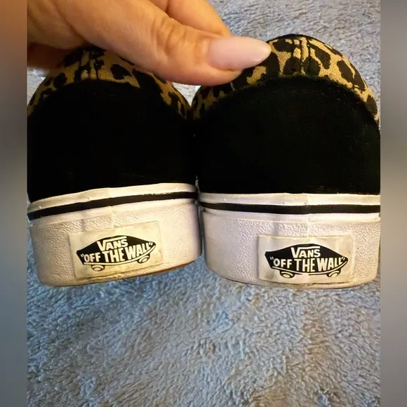 Vans Leopard Print Sneakers with Black and White Accents