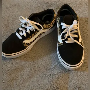 Vans Leopard Print Sneakers with Black and White Accents