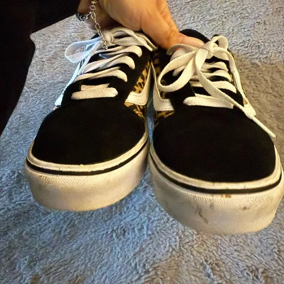 Vans Leopard Print Sneakers with Black and White Accents
