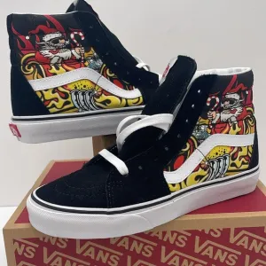 Vans Men’s High-Top Sneakers - Black Red Sk8-HiSanta Flame BlackVN0A4BVTBLK