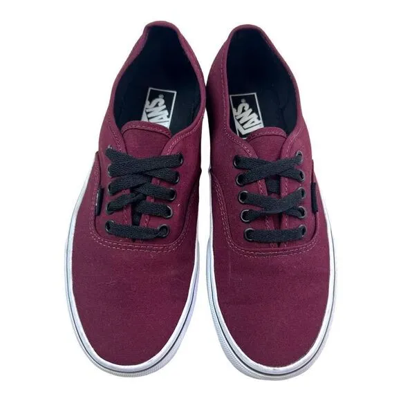 VANS Men's Low Pro Lace Up Canvas Skate Sneakers Shoes Maroon Burgundy Size 8