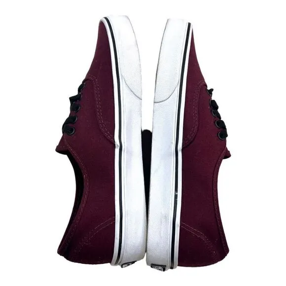 VANS Men's Low Pro Lace Up Canvas Skate Sneakers Shoes Maroon Burgundy Size 8