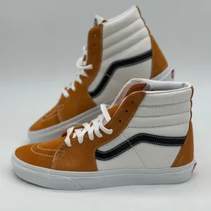 Vans Men's Orange and White High-Top Sneakers