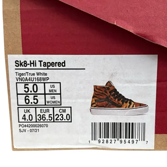 Vans NWTSk8 Hi Tiger sneakers in Sz 6 &amp; 6.5