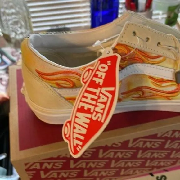 Vans Old Skool Bandana Flame Beige Orange size 8.5