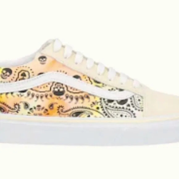 Vans Old Skool Bandana Flame Beige Orange size 8.5
