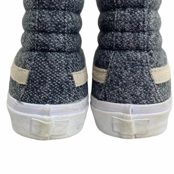 Vans Sk-8 Hi Reissue Sneakers Gray Mens 7 Womens 8.5 Lace Up Crackle Skater