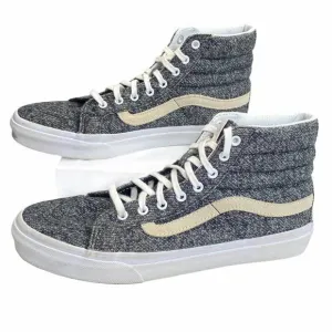 Vans Sk-8 Hi Reissue Sneakers Gray Mens 7 Womens 8.5 Lace Up Crackle Skater