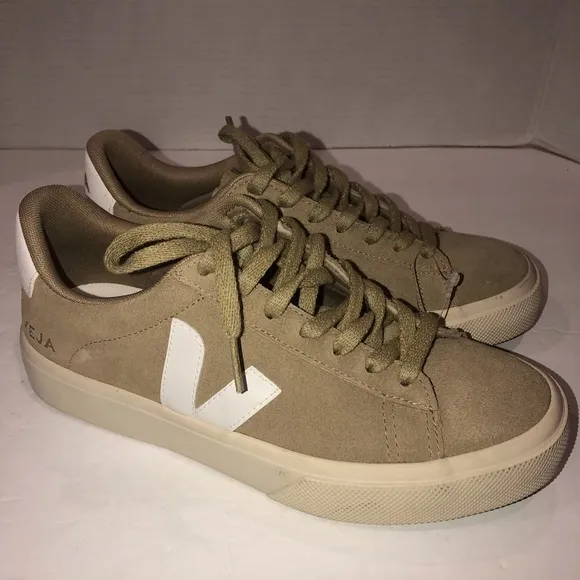 Veja Anthropologie Campo Dune / White Trendy Suede Sneakers Shoes Flats 6/37