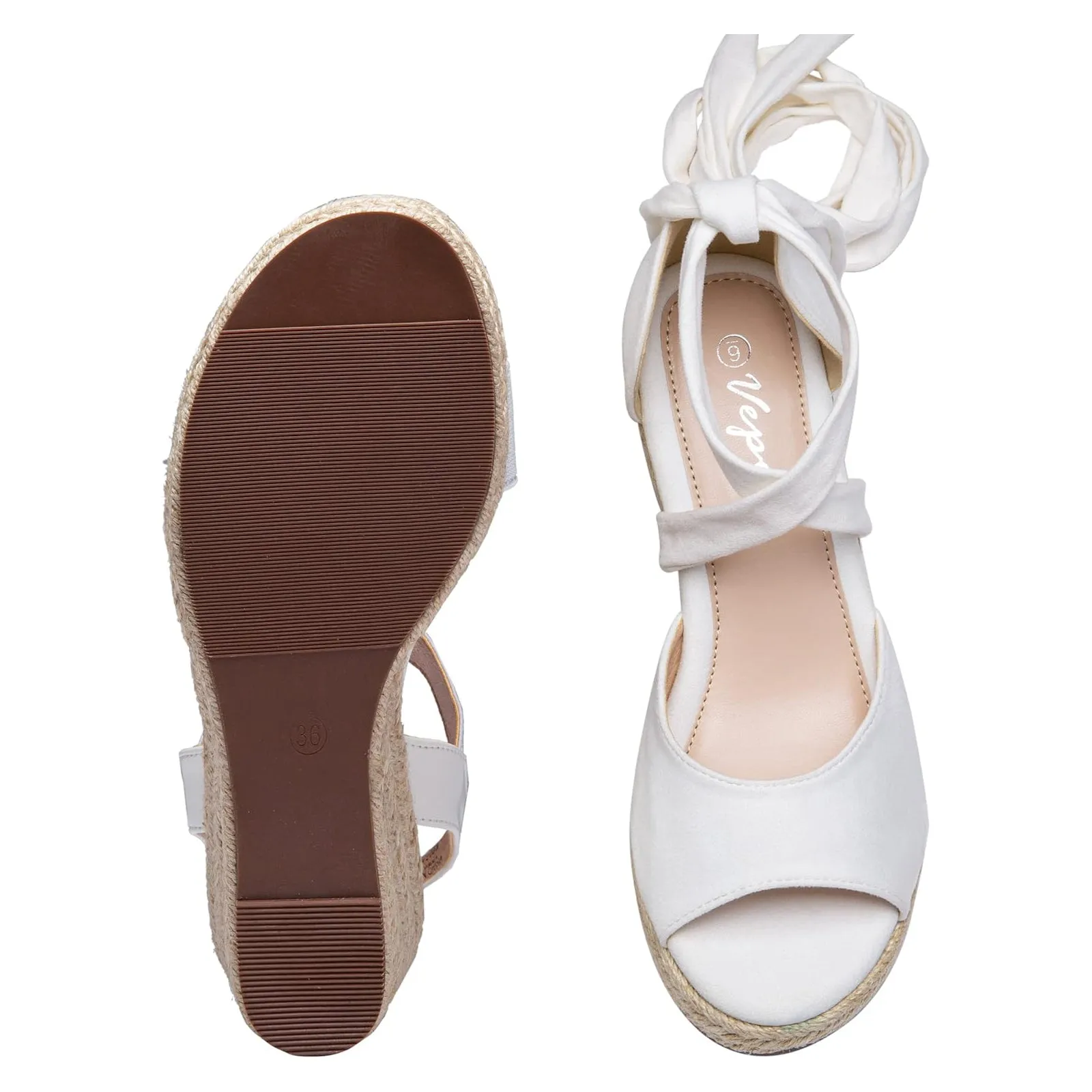 Vepose Women's 882 Rome Open Toe Espadrilles Platform Wedge Sandals