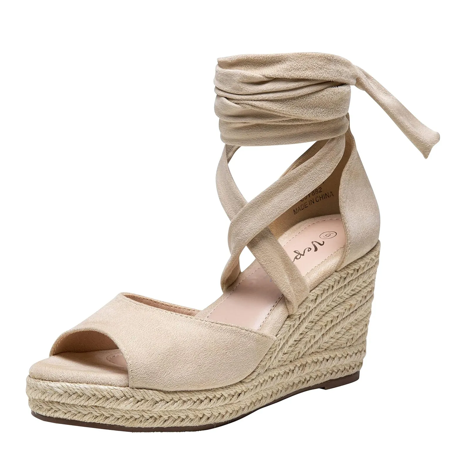 Vepose Women's 882 Rome Open Toe Espadrilles Platform Wedge Sandals