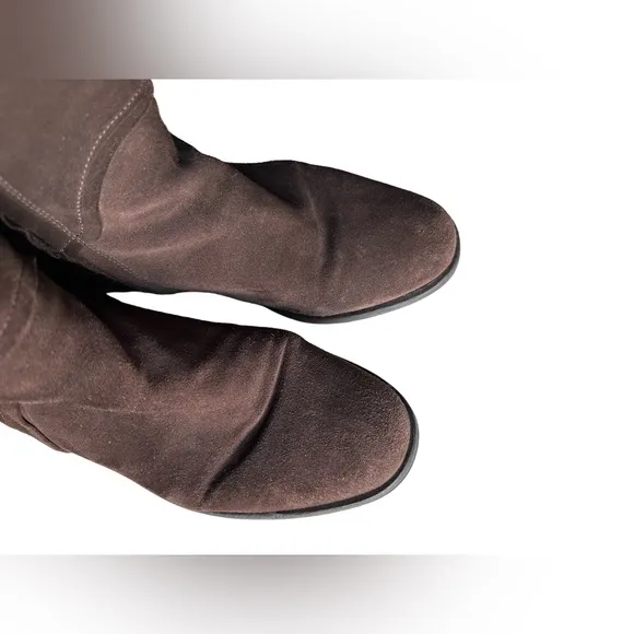 Vero Cuoio Suede Leather Tall Knee High Boots Made In Italy