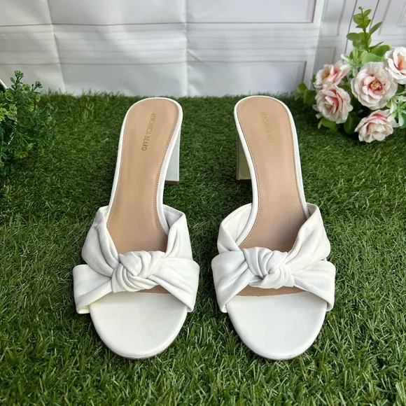 VERONICA BEARD Ganita Knot-Front Sandal$550 Sz 10.5 gently usedColor:Coconut