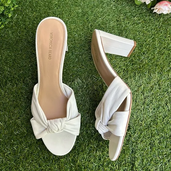 VERONICA BEARD Ganita Knot-Front Sandal$550 Sz 10.5 gently usedColor:Coconut