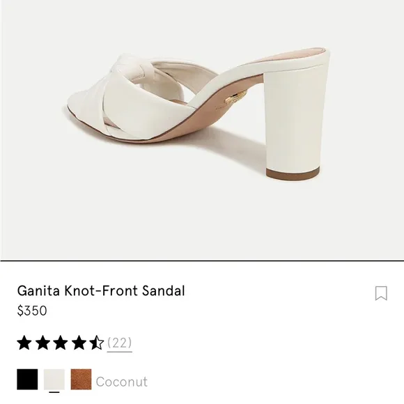 VERONICA BEARD Ganita Knot-Front Sandal$550 Sz 10.5 gently usedColor:Coconut
