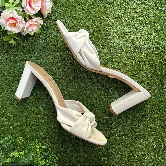 VERONICA BEARD Ganita Knot-Front Sandal$550 Sz 10.5 gently usedColor:Coconut