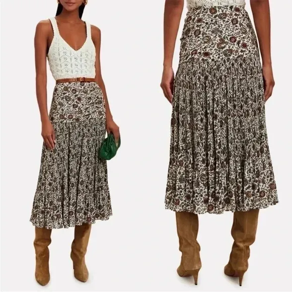 Veronica Beard Levine Floral Midi Skirt