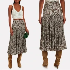 Veronica Beard Levine Floral Midi Skirt