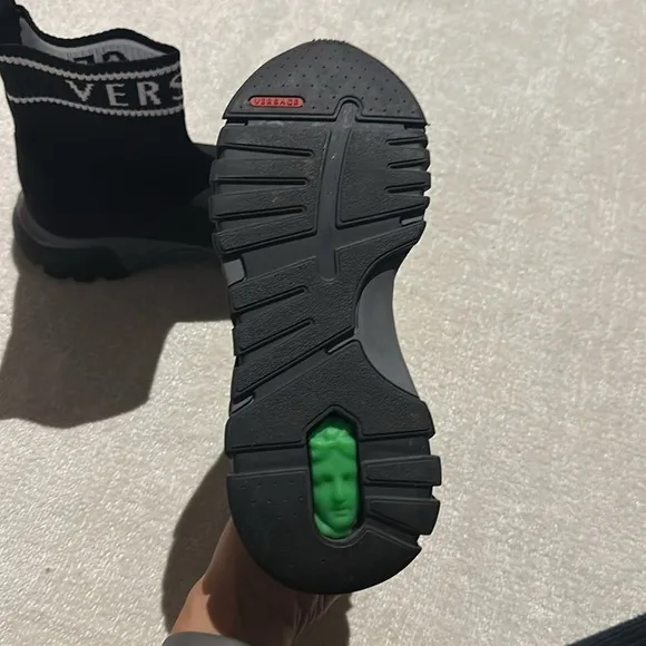 VERSACESqualo Logo High Top Sock Sneaker