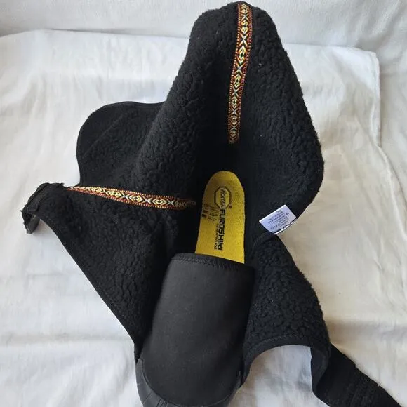 Vibram Furoshiki New Yorker Mid Wrap Fleece Lined Boots Black Size Women's 8.5-9