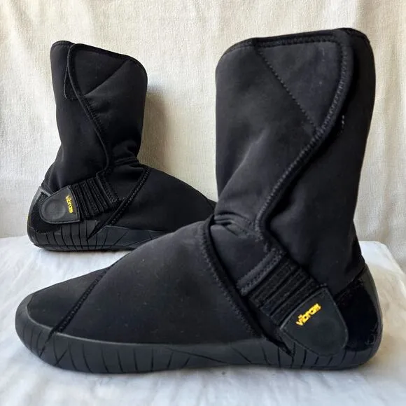 Vibram Furoshiki New Yorker Mid Wrap Fleece Lined Boots Black Size Women's 8.5-9