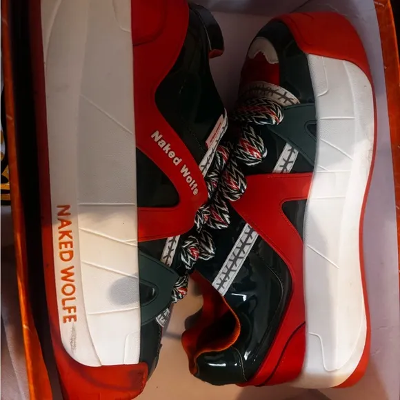 Vibrant Green and Orange Sneakers