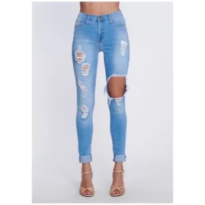 Vibrant MIU Distressed Tencel High Waist Skinny Jeans