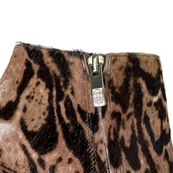 Vince Camuto DIRA Cow Calf Hair Platform Stiletto Ankle Boots Leopard Bootie 6.5