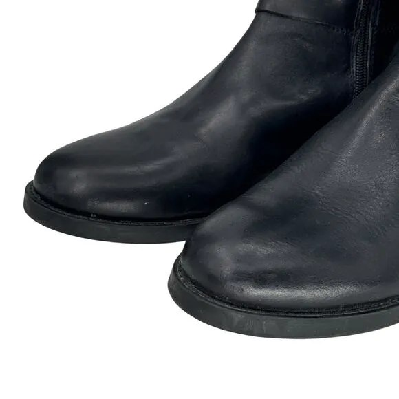 Vince Camuto Farren Women's Riding Boots SZ 11.5 Black Leather Quiet Luxury Moto