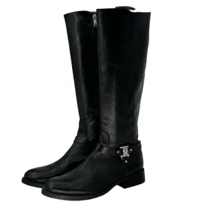 Vince Camuto Farren Women's Riding Boots SZ 11.5 Black Leather Quiet Luxury Moto