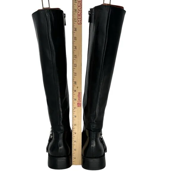 Vince Camuto Farren Women's Riding Boots SZ 11.5 Black Leather Quiet Luxury Moto
