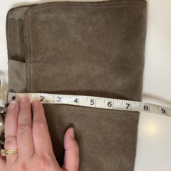 Vince Camuto Tolla Leather Suede Tall Lace Up Boots size 9.5 Taupe Brownish Grey