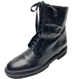 VINCE Connelly Black Smooth‎ Leather Lace Up Zip Combat Boots