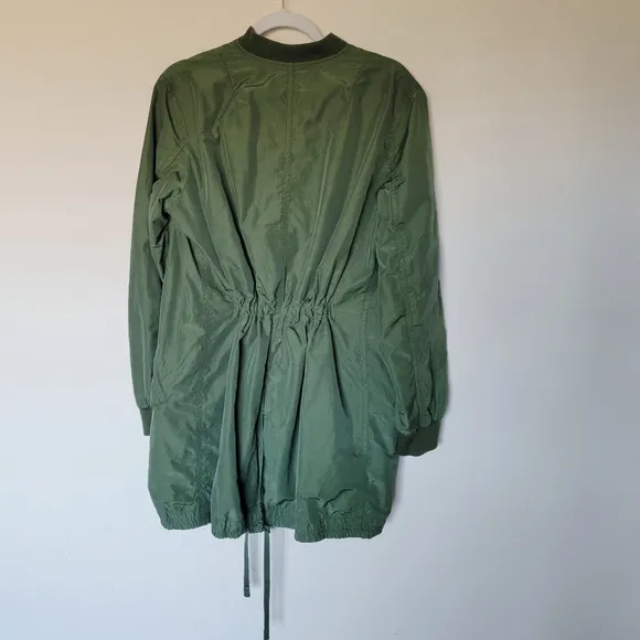 VINCE Cotton Blend Shell Bomber Jacket In Green