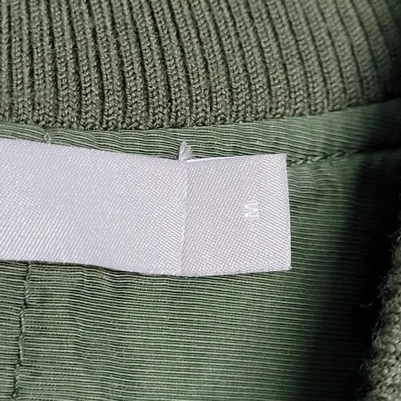 VINCE Cotton Blend Shell Bomber Jacket In Green