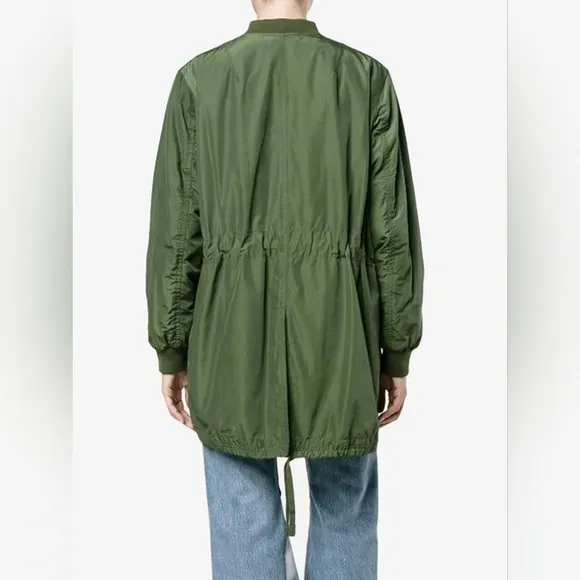 VINCE Cotton Blend Shell Bomber Jacket In Green