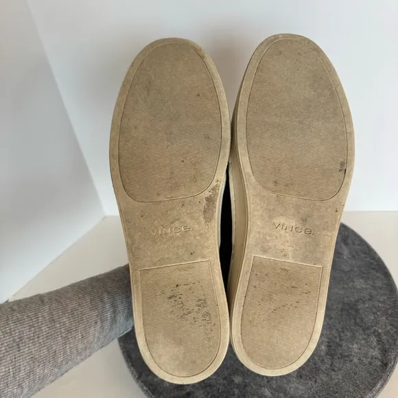 Vince Ward Knit Black Round Toe Slip On Sneakers 9.5