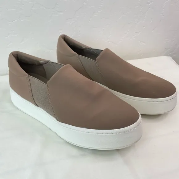 Vince Women’s Warren Slip On Suede Loafer Sneaker Shoes Size 8.5 Hazelstone Grey